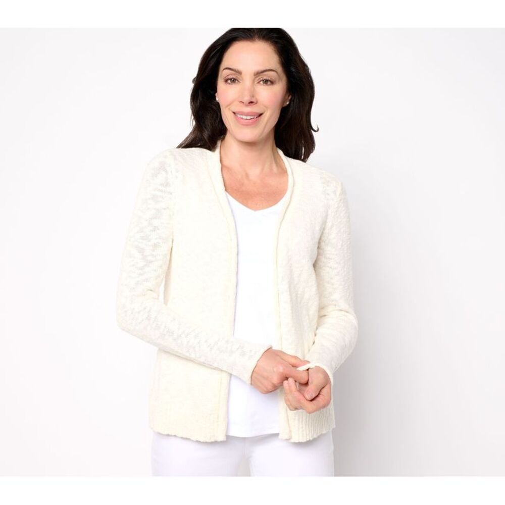 Gloria Vanderbilt Women's Top Plus Sz Sweater 3X Gotta Getaway 100% White